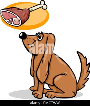 dog and haunch cartoon illustration Stock Vector
