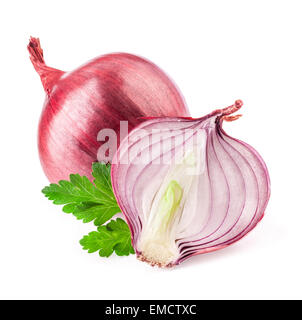 Red Onion isolated on white background Stock Photo
