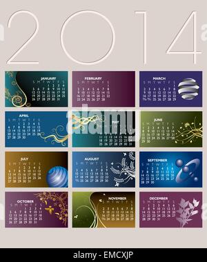 2014 Creative Calendar Stock Vector