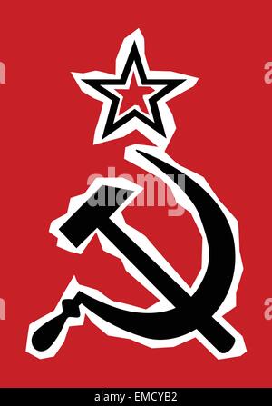 Hammer and Sickle Grunge Stock Vector