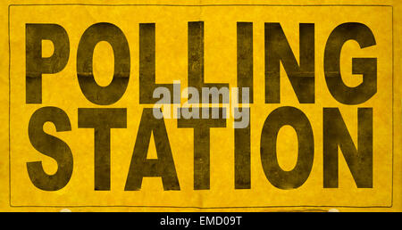 A Polling Station Sign For An Election Stock Photo