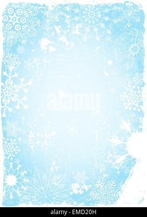 Blue grungy christmas card Stock Vector