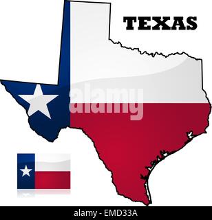 USA State Texas flag location map pin icon on white background. Vector ...