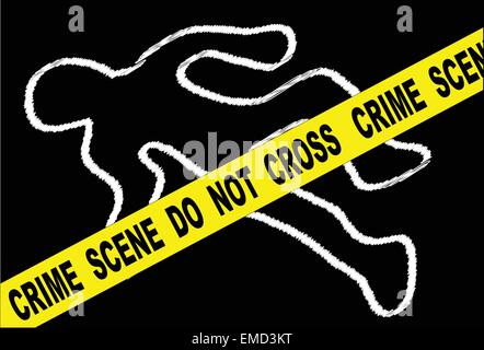 Crime Scene Chalk Mark Stock Vector