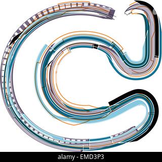 Font Illustration letter c Stock Vector