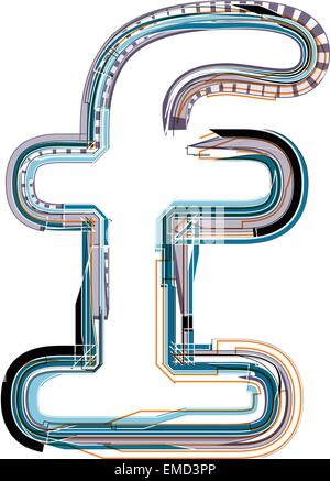 Font Illustration letter f Stock Vector