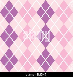 Seamless Argyle Pattern in pastel colors ( pink and purple ) Stock Vector