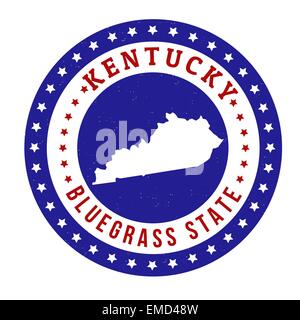 Postage stamp with the image of Kentucky state flag. Kentucky Flag