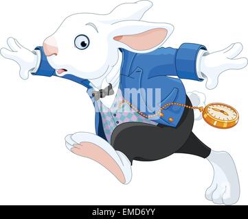 Running White Rabbit Stock Vector