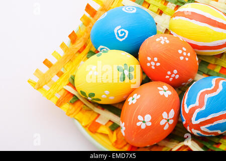 Hand painted Easter eggs Stock Photo