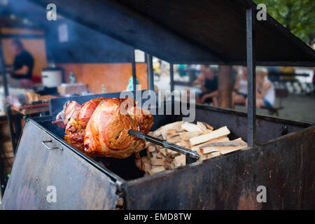Roasted pork leg Stock Photo