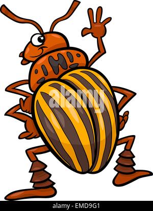 potato beetle insect cartoon illustration Stock Vector