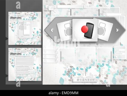 Website Design Template Menu Elements Stock Vector
