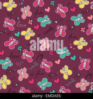 seamless background with butterflies Stock Vector