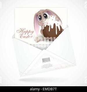 Easter Bunny With Chocolate Egg. Stock Vector