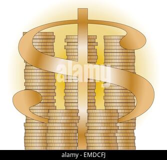 Piles of Coins Stock Vector