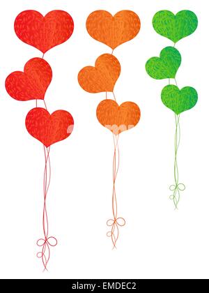 Illustration of balloons with hearts Stock Vector Image & Art - Alamy