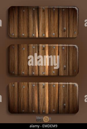 Wooden Texture Banner. Stock Vector