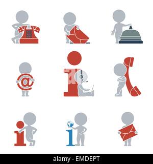 Flat people - contacts and Information Stock Vector