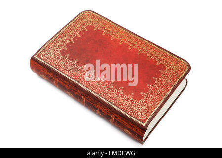 notebook with leather cover isolated on a white background Stock Photo