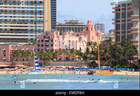 Hawaii, Oahu, Waikiki,  Sheraton Royal Hawaiian Hotel Stock Photo