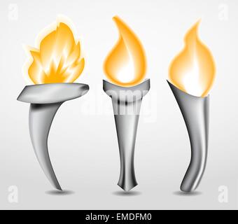 torch with flame Stock Vector