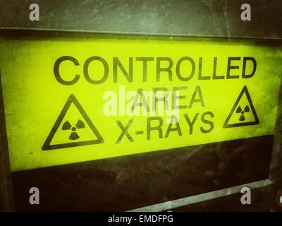 Controlled area X-ray Sign Stock Photo