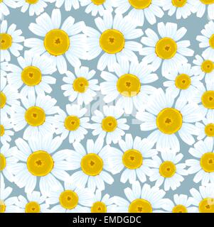 Chamomiles seamless background Stock Vector