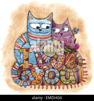 Cats in love Stock Vector