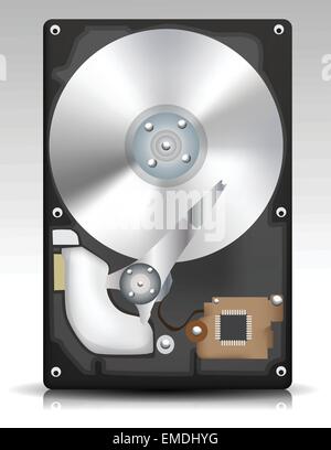 Hard disk drive hdd icon in flat design isolated on blue background ...