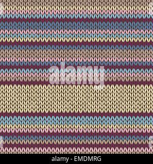 Seamless Color Striped Knitted Pattern Stock Vector