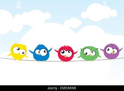 Birds on a Wire Stock Vector