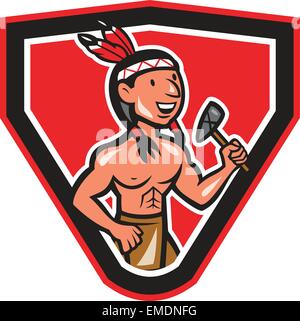 Native American Indian With Tomahawk Illustration Stock Vector Image ...