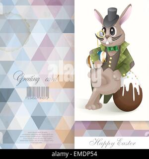 Easter Bunny With Chocolate Egg Stock Vector