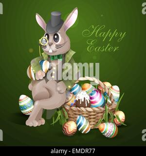 The Easter Bunny With A Basket Stock Vector