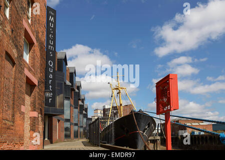 The Arctic Corsair ship on the RIver Hull in the Museum Quarter of Hull city centre UK Stock Photo