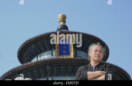 Beijing, China. 20th Apr, 2015. South Korean Director Kim Ki-duk, also a member of the jury of the 5th Beijing International Film Festival, visits the Temple of Heaven in Beijing, capital of China, April 20, 2015. Credit:  Wang Shen/Xinhua/Alamy Live News Stock Photo