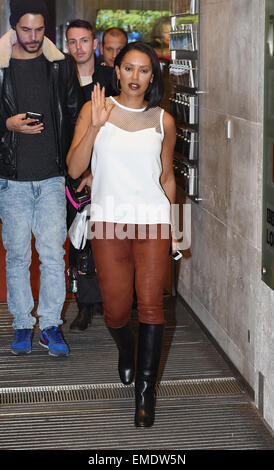 Celebrities including Melanie Brown, Jonathan Ross and The 2014 Xfactor Contestants are seen arriving at bbd radio 1 for an interview.  Featuring: Melanie Brown Where: London, United Kingdom When: 16 Oct 2014 Stock Photo