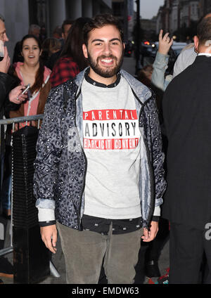 Celebrities including Melanie Brown, Jonathan Ross and The 2014 Xfactor Contestants are seen arriving at bbd radio 1 for an interview.  Featuring: Andrea Faustini Where: London, United Kingdom When: 16 Oct 2014 Stock Photo