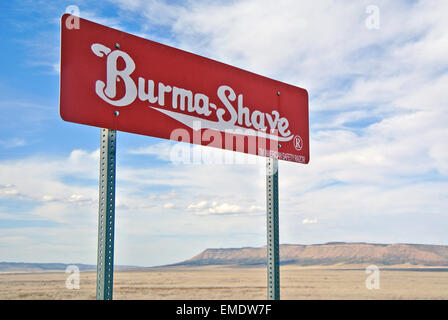 historic burma shave sign on route 66 near Williams Arizona Stock Photo