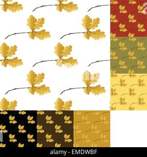 set of autumn seamless pattern Stock Vector