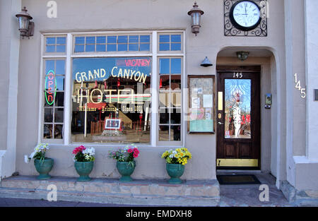 view of the grand canyon hotel in Williams Arizona on Route 66 hwy Stock Photo