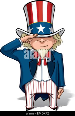 Uncle Sam Saluting Stock Vector