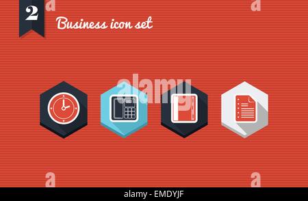 Business management flat icons Stock Vector