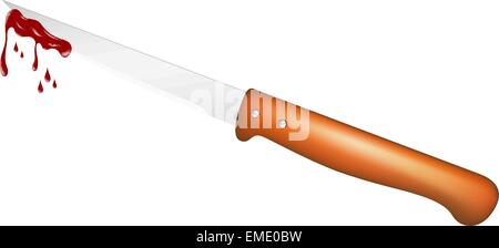 Kitchen knife with blood in vintage design Stock Vector
