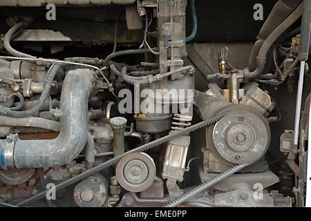 Bus Engine Problem Stock Photo
