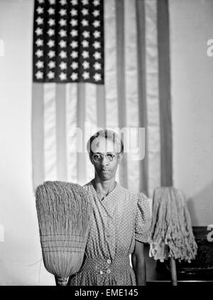American Gothic. Portrait of government cleaning woman Ella Watson. Stock Photo