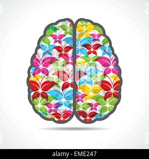 Colorful butterfly make a mind or brain stock vector Stock Vector