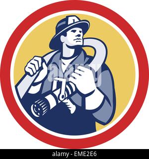 Fireman holding a fire hose Stock Vector Image & Art - Alamy