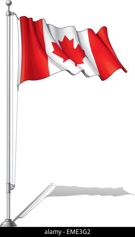 Flag Pole Canada Stock Vector
